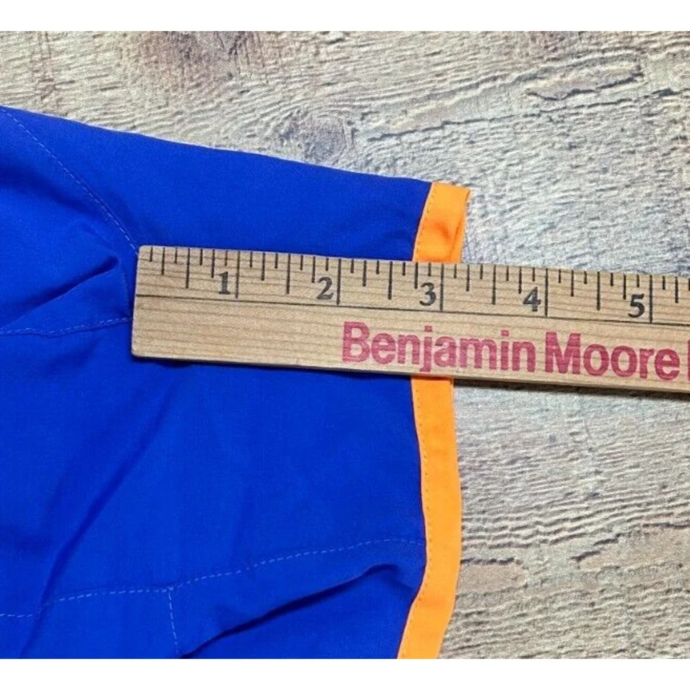 Nike Shorts Womens‎ Large Blue Dri Fit Measures 32X3 Dash Lined Elastic Waist